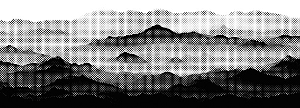 Abstract dotted mountain artwork used in Vista Technologies web development and design branding